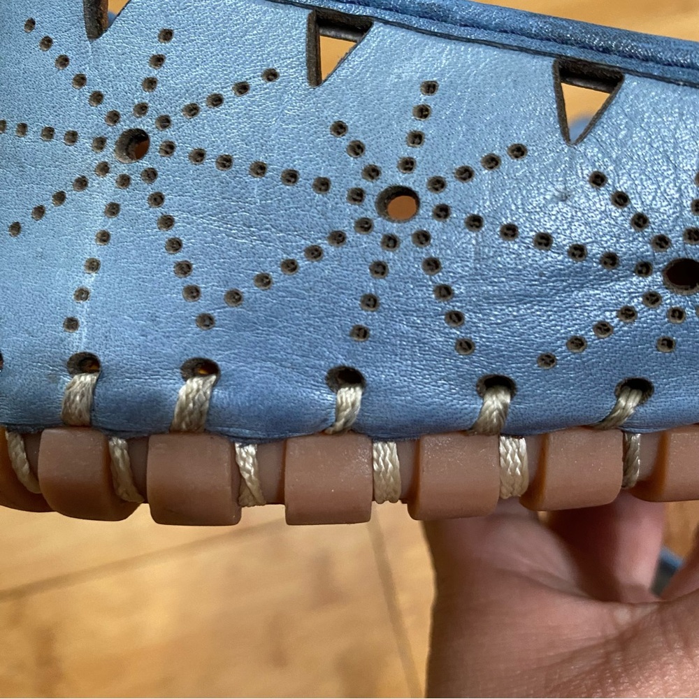 Spring Step Fusaro Leather Slip-On Flats Blue Cutout Comfort Shoes Sz 40 / US 9 - Picture 8 of 10